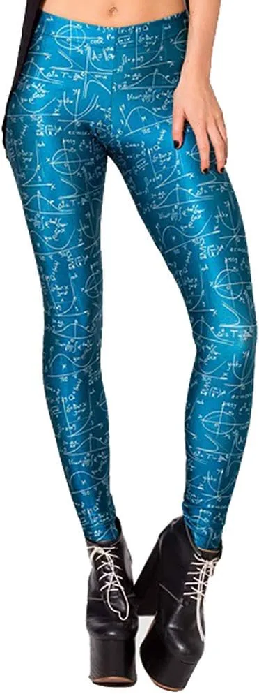 Sister Amy Girl 3D Printed Geometric Figures Ankle Elastic Tights Legging