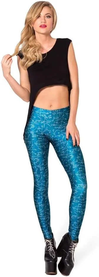 Sister Amy Girl 3D Printed Geometric Figures Ankle Elastic Tights Legging