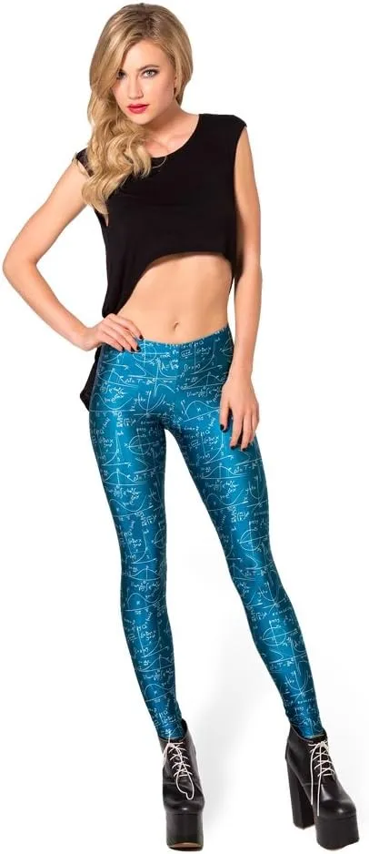 Sister Amy Girl 3D Printed Geometric Figures Ankle Elastic Tights Legging