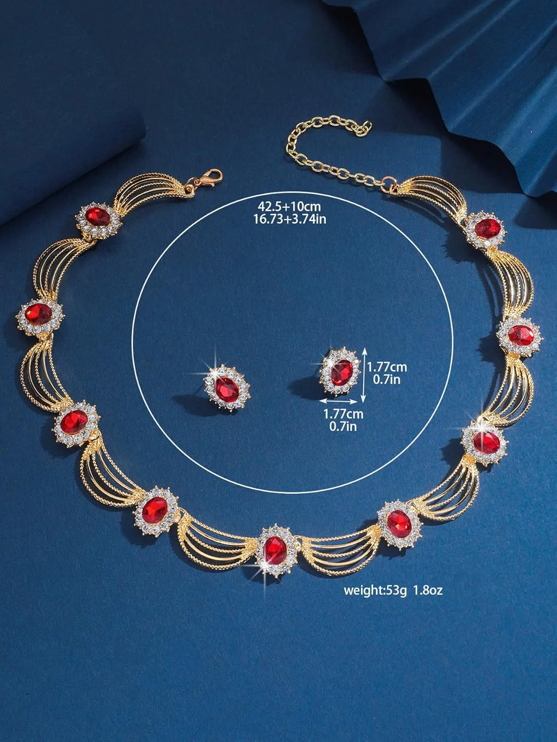 Sither Party Jewelry Set for Women Fashion Crystal Necklace Earrings Jewelry Set for Prom Wedding Dress