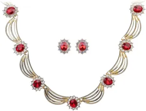Sither Party Jewelry Set for Women Fashion Crystal Necklace Earrings Jewelry Set for Prom Wedding Dress