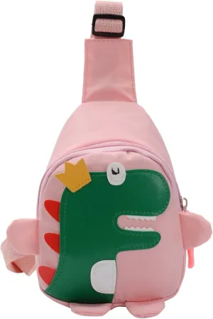 Small Sling Backpack Crossbody Bag Girls And Boys Childrens Fashion Cartoon Dinosaur Chest Bag Nylon Adjustable