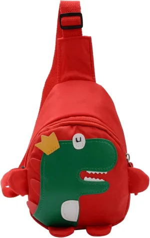 Small Sling Backpack Crossbody Bag Girls And Boys Childrens Fashion Cartoon Dinosaur Chest Bag Nylon Adjustable
