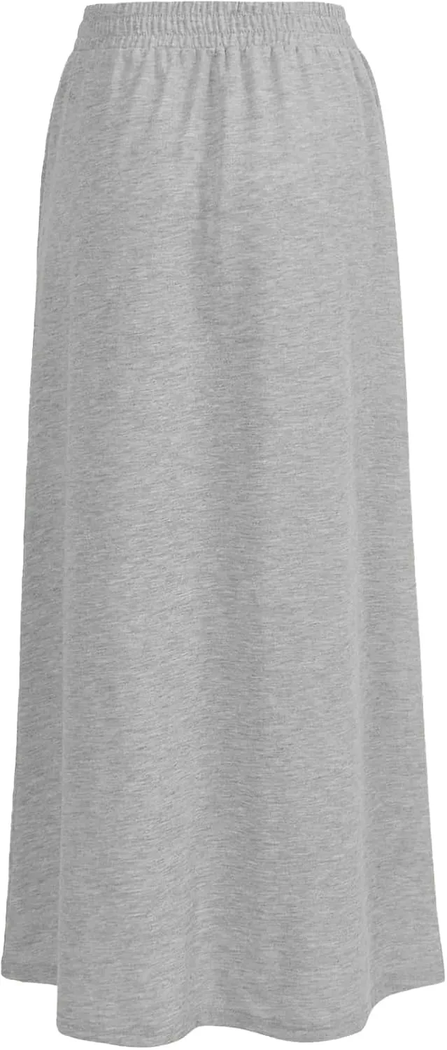 SOFIA'S CHOICE Women's Drawstring Midi Skirts High Elastic Waist Skirt