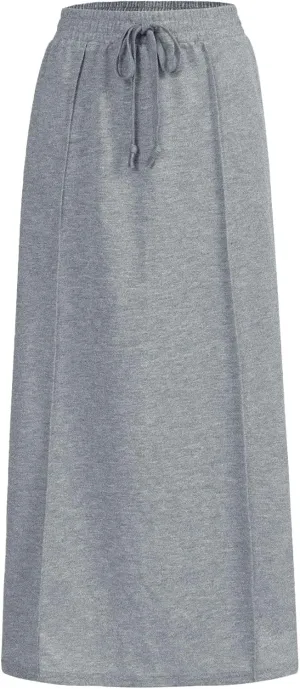 SOFIA'S CHOICE Women's Drawstring Midi Skirts High Elastic Waist Skirt