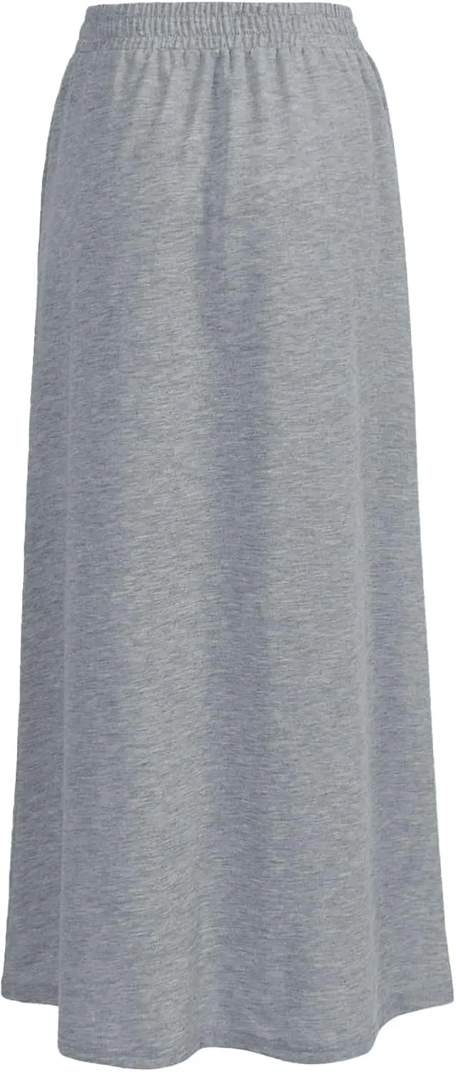 SOFIA'S CHOICE Women's Drawstring Midi Skirts High Elastic Waist Skirt