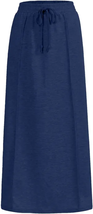 SOFIA'S CHOICE Women's Drawstring Midi Skirts High Elastic Waist Skirt