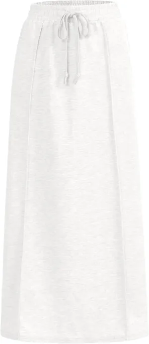 SOFIA'S CHOICE Women's Drawstring Midi Skirts High Elastic Waist Skirt