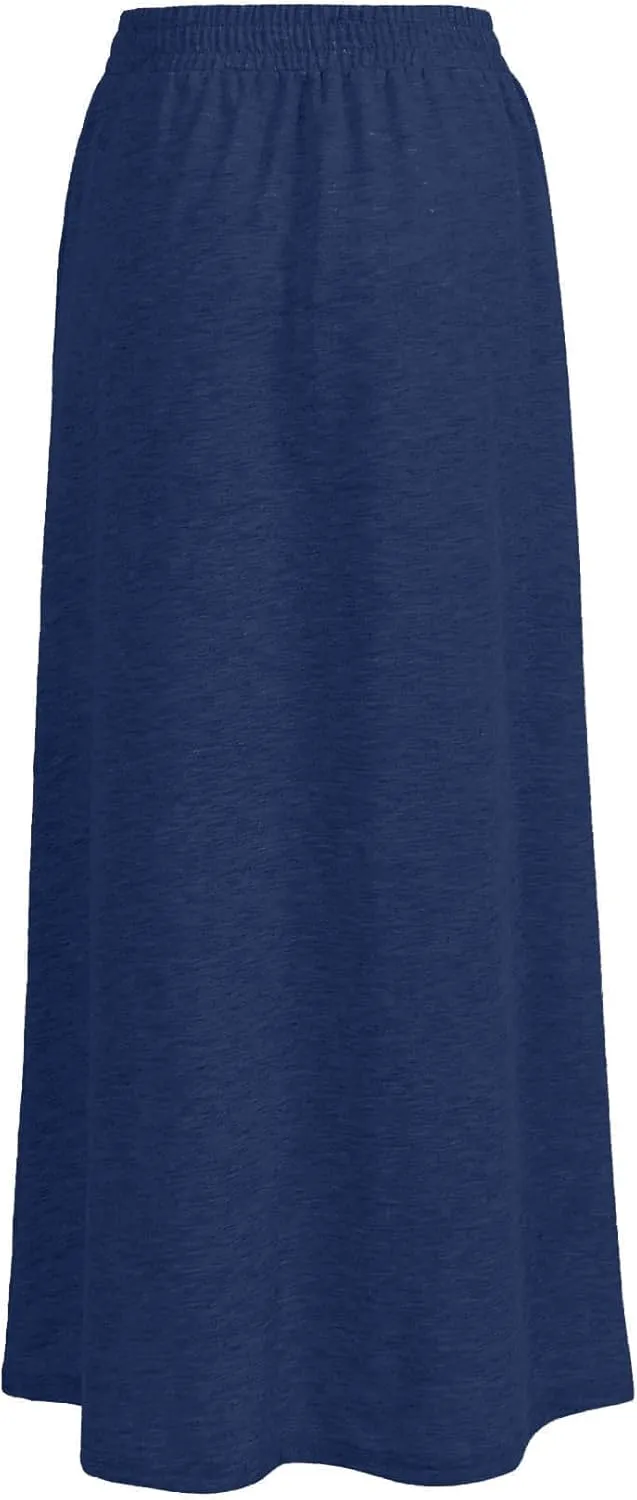 SOFIA'S CHOICE Women's Drawstring Midi Skirts High Elastic Waist Skirt