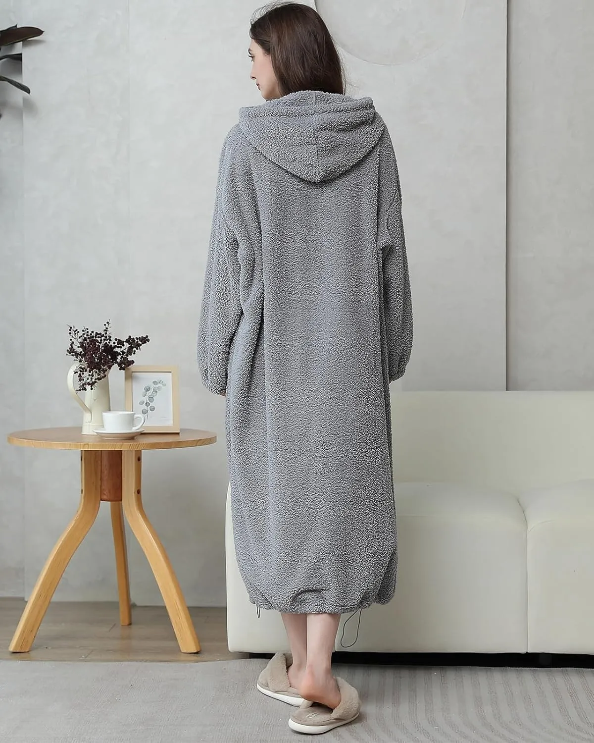 Soojun Women's Comfort Wearable Blanket Robe with Hoodie