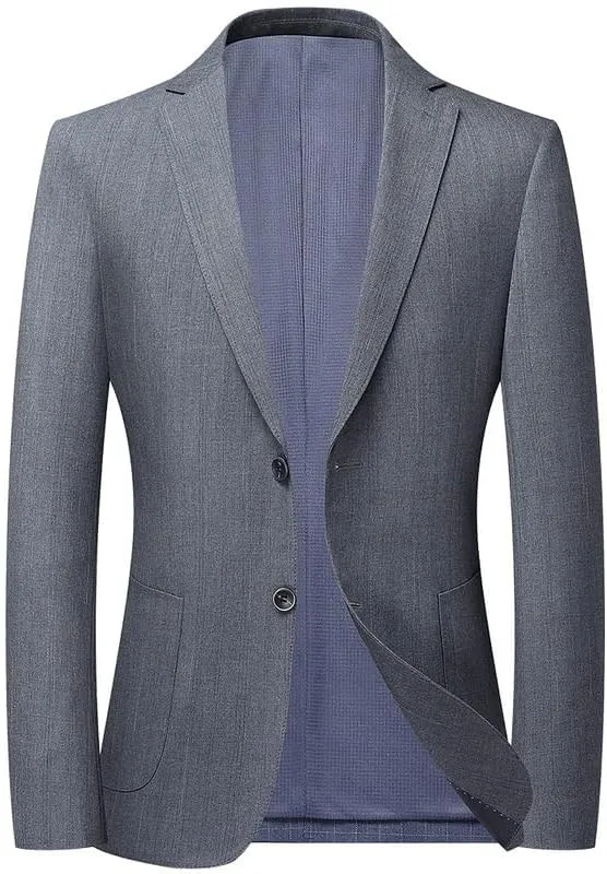Spring Classic Mens Formal Wedding Blazers Two Button Lightweight Sport Coats Stylish Slim Fit Mens Suit Men's