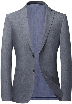Spring Classic Mens Formal Wedding Blazers Two Button Lightweight Sport Coats Stylish Slim Fit Mens Suit Men's