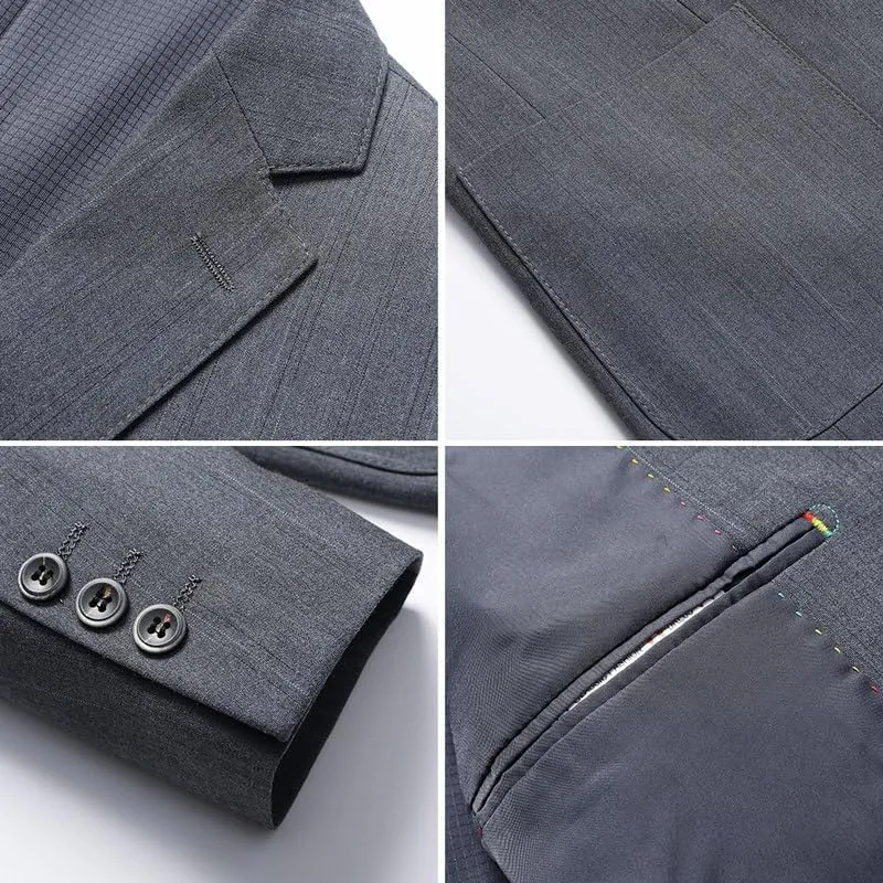 Spring Classic Mens Formal Wedding Blazers Two Button Lightweight Sport Coats Stylish Slim Fit Mens Suit Men's