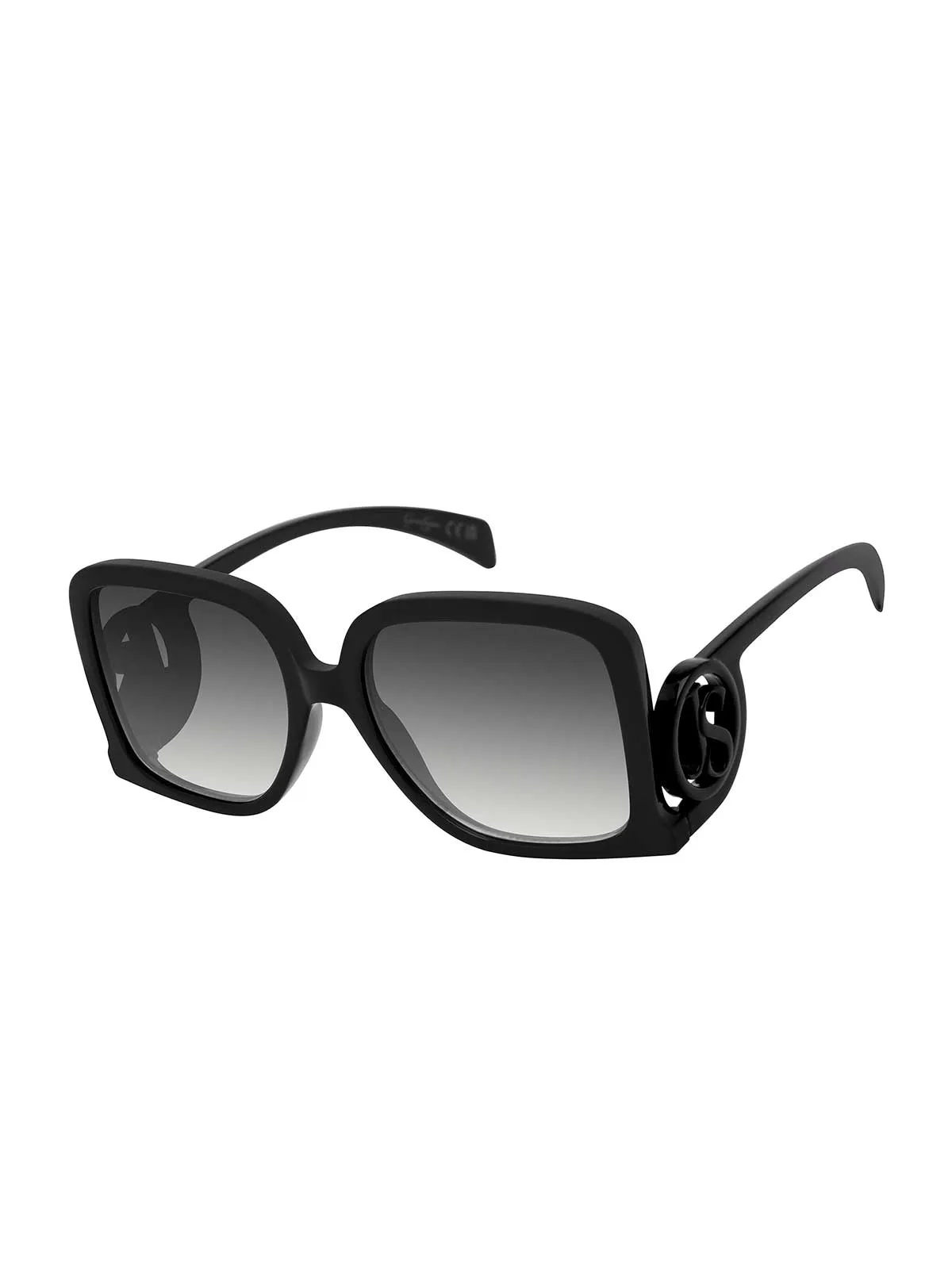 Square Underside Temple Sunglasses in Black