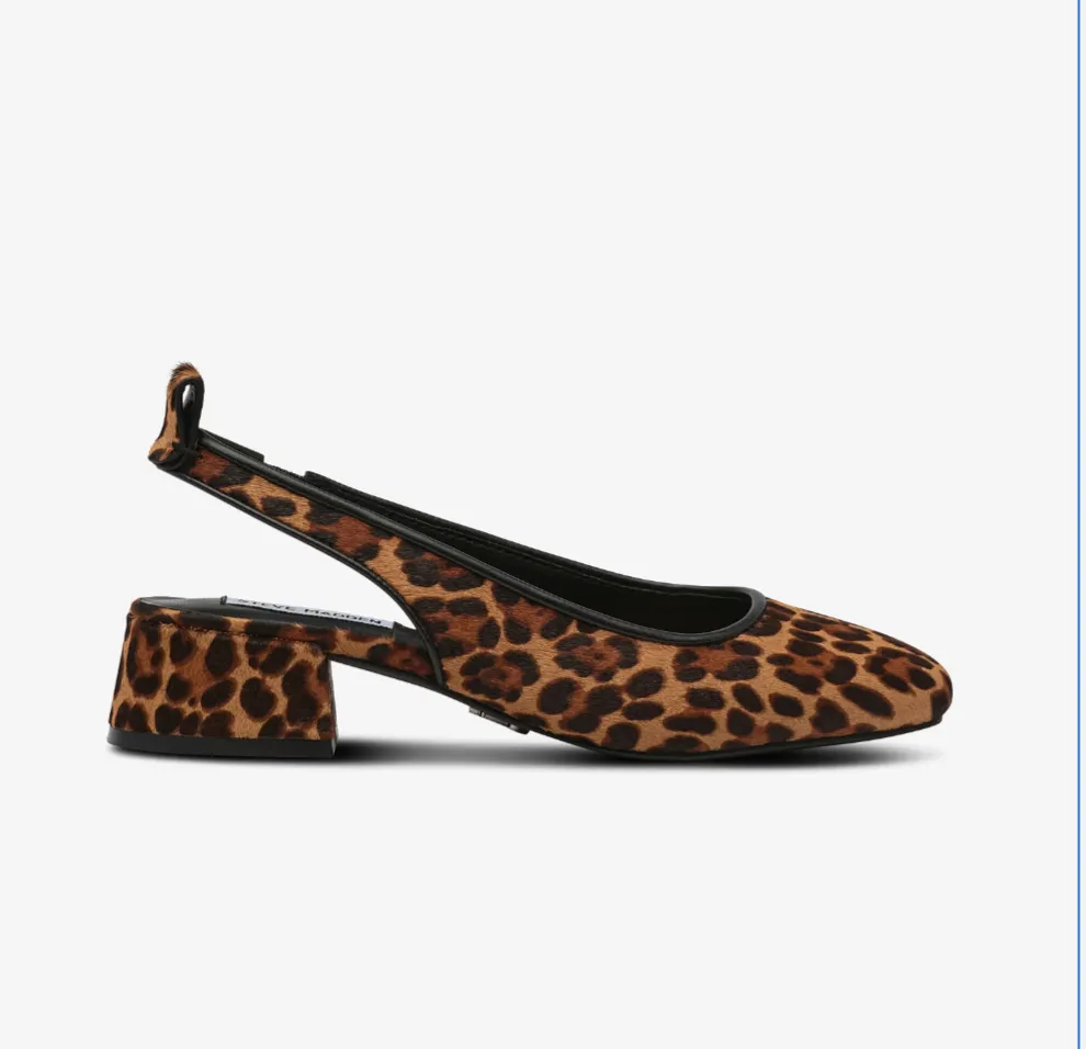 Steve Madden Smitten pumps i leopardprint med slingback og liten hel