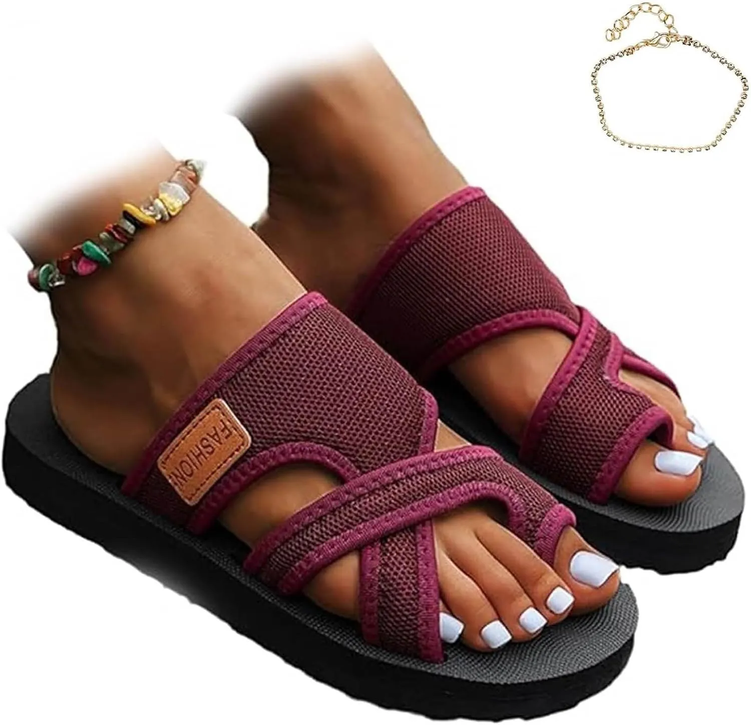 Summer Sandals for Women 2025 Extra Wide Beach Breathable Comfortable Mesh Hollow Mesh Slide Sandls Orthopedic Shoes