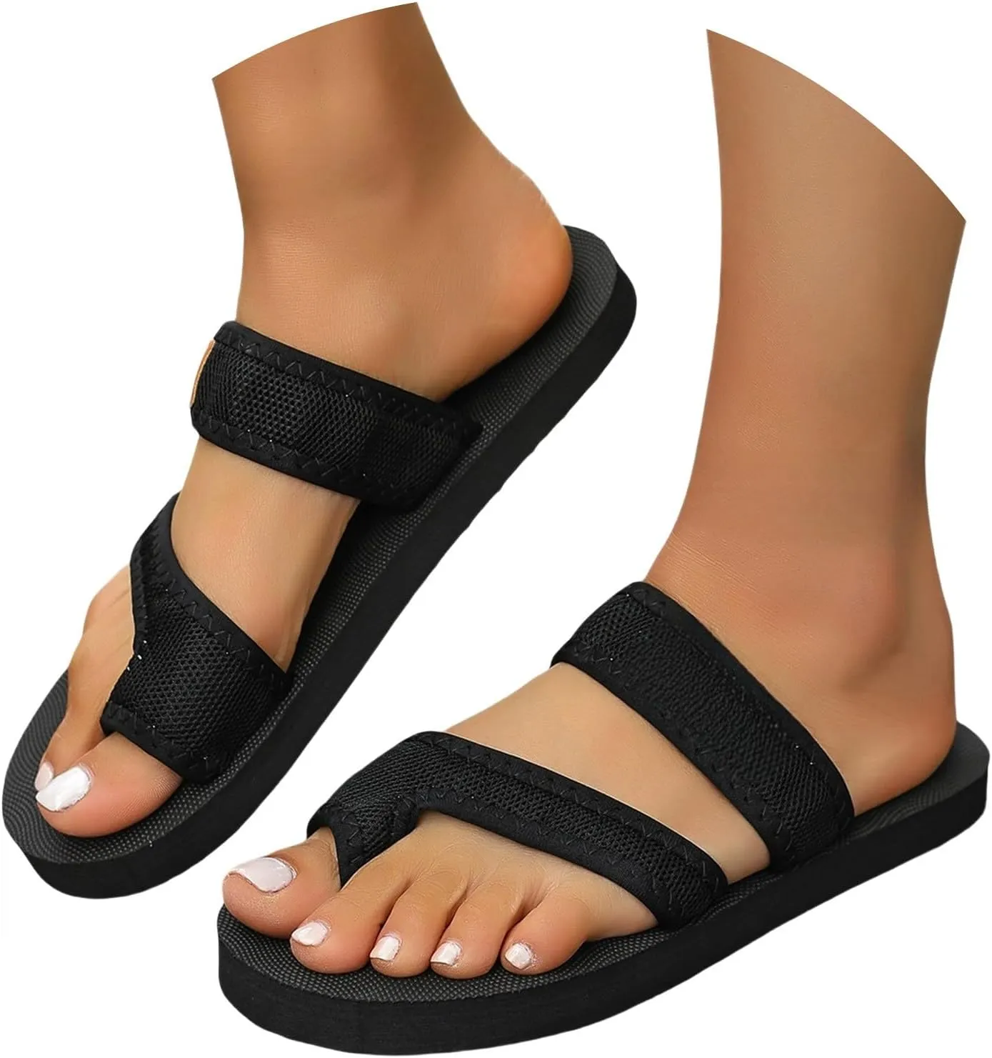 Summer Sandals for Women Wide Width Beach Breathable Comfortable Mesh Hollow Mesh Slide Sandals Orthopedic Shoes