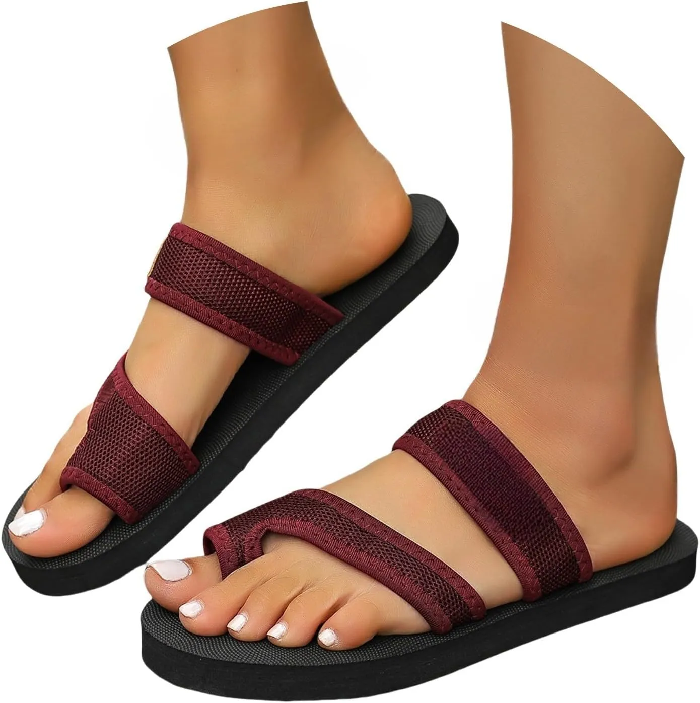 Summer Sandals for Women Wide Width Beach Breathable Comfortable Mesh Hollow Mesh Slide Sandals Orthopedic Shoes