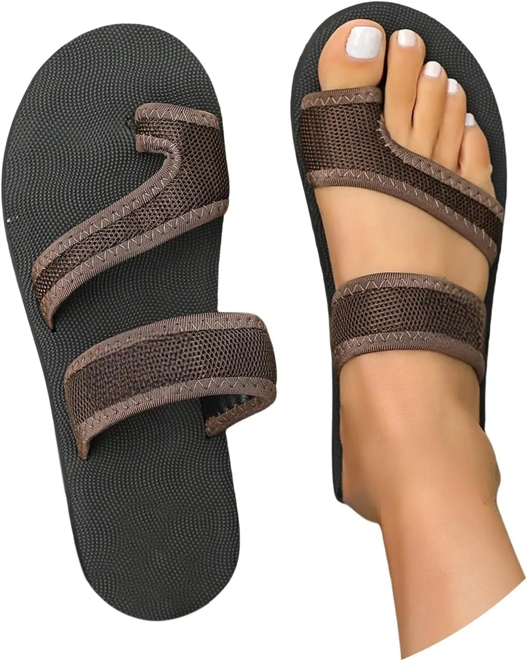 Summer Sandals for Women Wide Width Beach Breathable Comfortable Mesh Hollow Mesh Slide Sandals Orthopedic Shoes