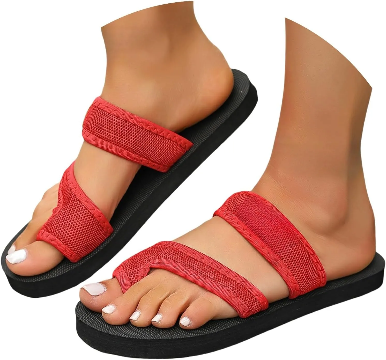 Summer Sandals for Women Wide Width Beach Breathable Comfortable Mesh Hollow Mesh Slide Sandals Orthopedic Shoes