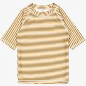 Swim T-Shirt Jackie SS - golden green stripe