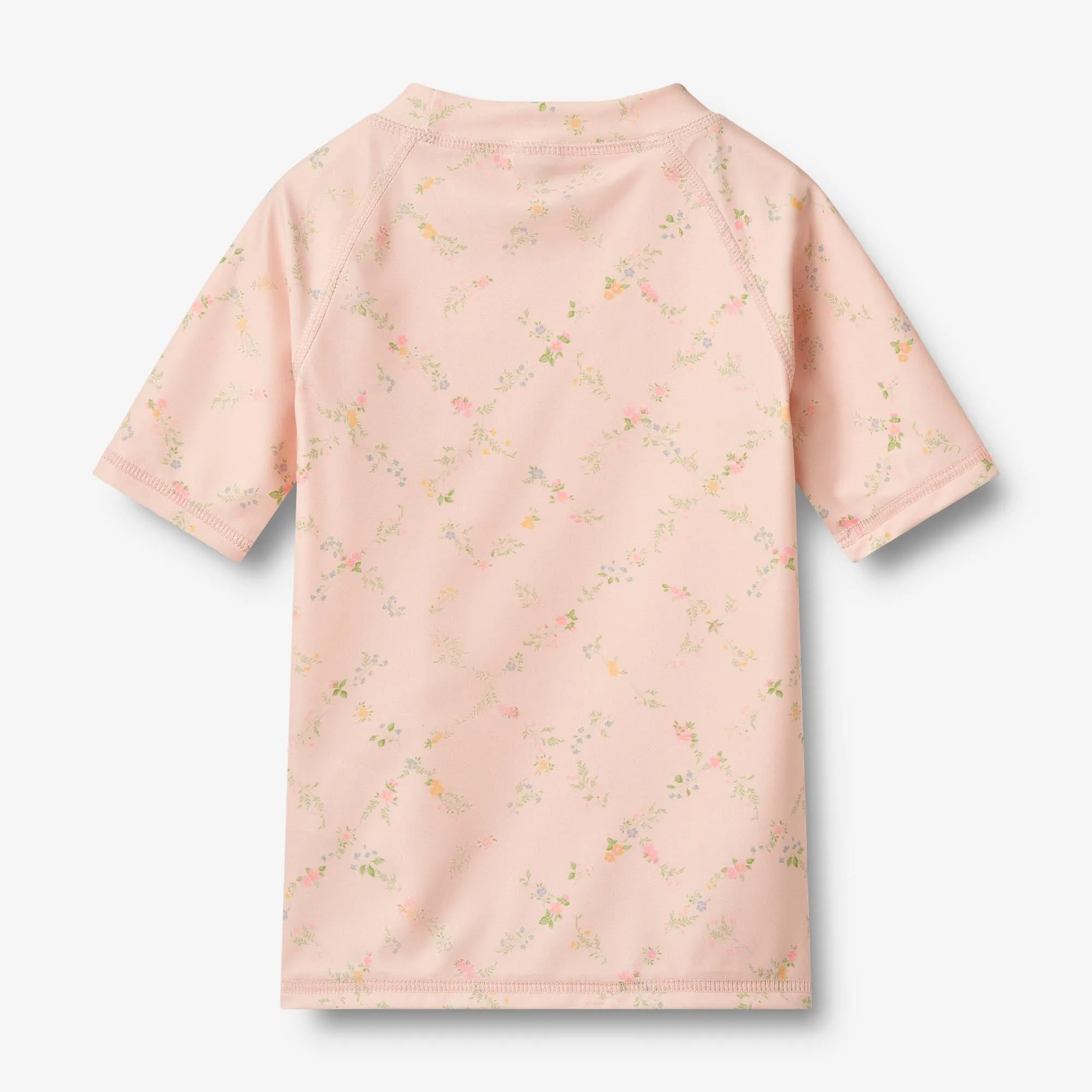 Swim T-shirt S/S Jackie - powder checked flowers