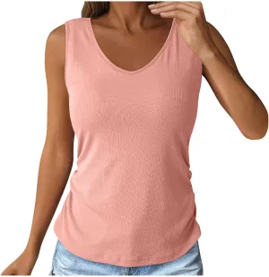 Tank Top with Built in Bra for Women Loose Fit Summer Casual Shirt Scoop Neck Trendy Sleeveless Ladies Clothes