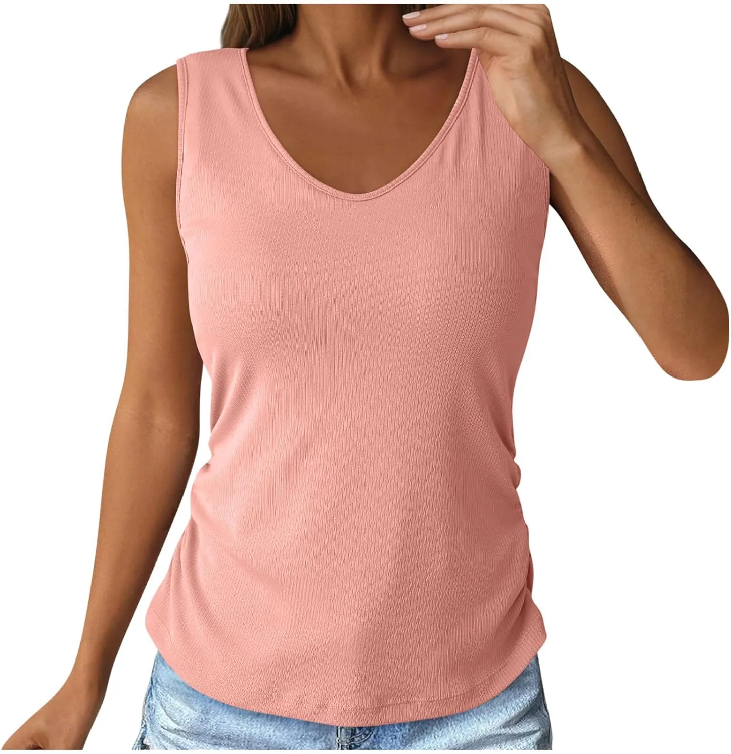 Tank Top with Built in Bra for Women Loose Fit Summer Casual Shirt Scoop Neck Trendy Sleeveless Ladies Clothes
