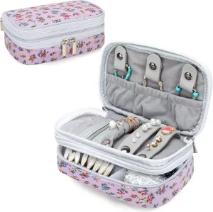Teamoy Travel Jewelry Case,Small Jewelry Storage Organizer Bag for Womens Necklace, Earrings, Rings and Accessories