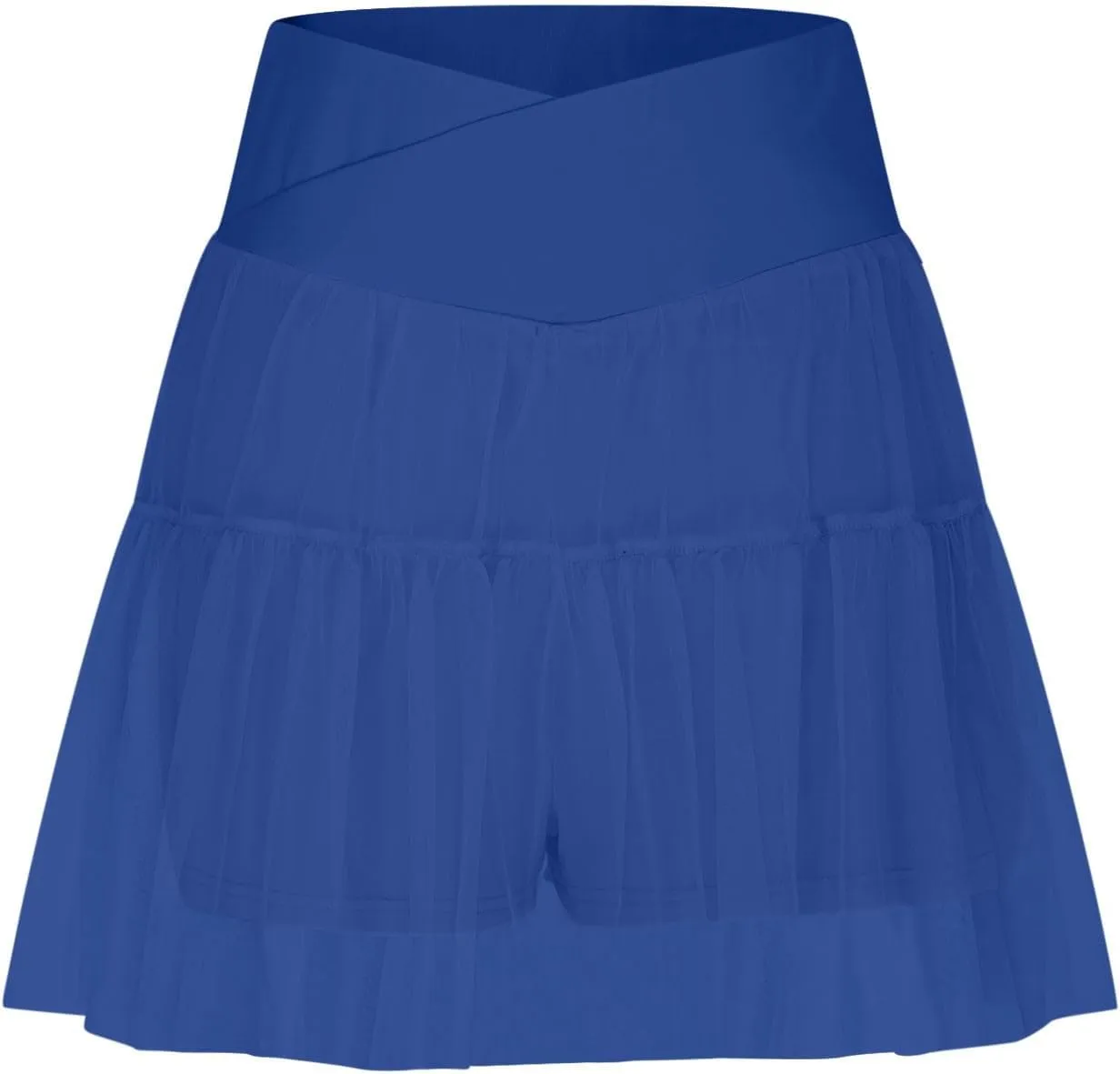 Tennis Skirts for Women Golf Skater Athletic Skirt with Shorts Underneath Crossover Pleated Tulle Skort with Pocket