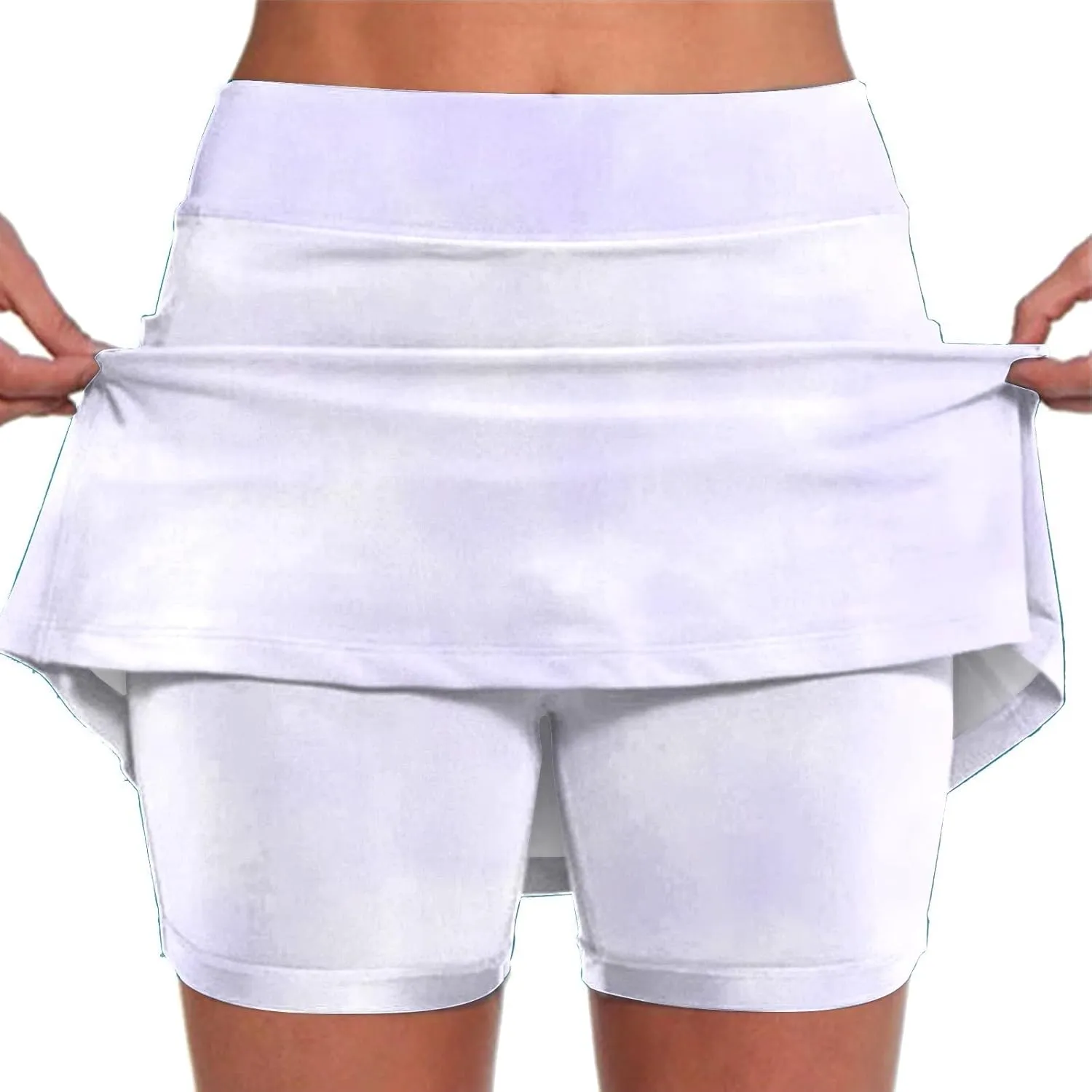 Tennis Skirts for Women with Shorts High Waist Tummy Control Skort Sports Solid Funny Baggy Outfit with Pockets