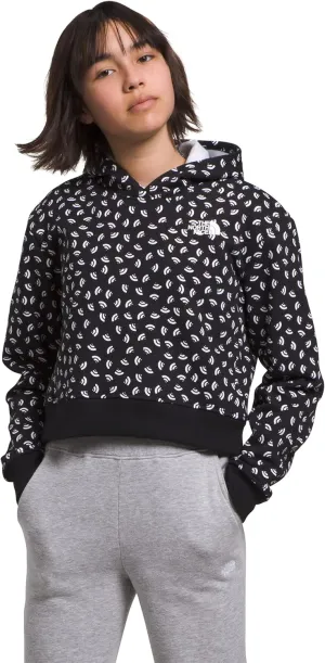 THE NORTH FACE Girls' Camp Fleece Pullover Hoodie Sweatshirt, TNF Black/TNF Mini Toss Print, X-Small