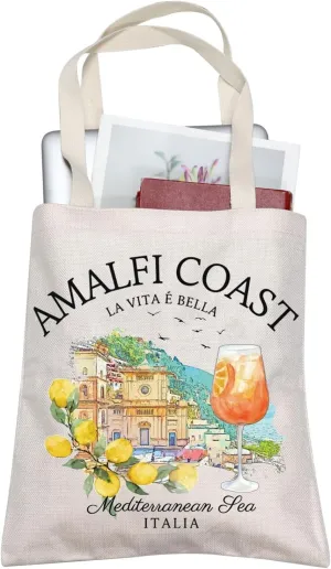 TOBGBE Italy Lemons Canvas Bag - Amalfi Coast Idea Gifts For Travel Lovers