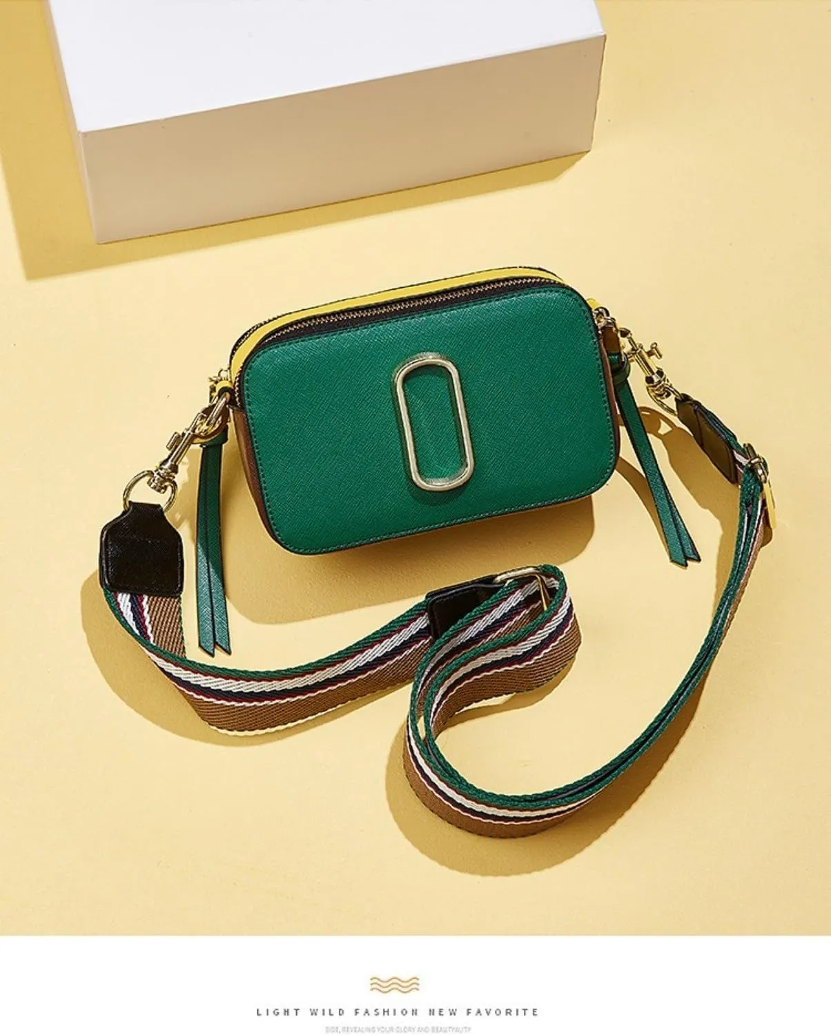 Trendy 2025 Snapshot Crossbody Bag for Women - Small Thick Strap Multi-Functional Clutch & Shoulder Bag Purse, Beige
