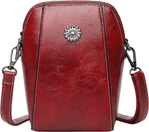 Trendy Purse Stand Up Mobile Phone Bag Leather Crossbody Bag And Clutch Women's Crossbody Vintage