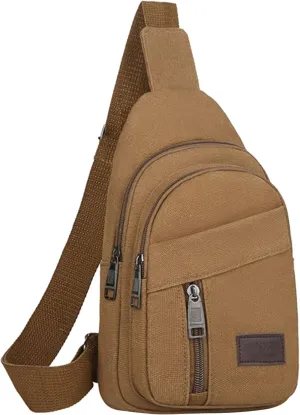 Trendy Sling Bag Bakpack 2025 Men's New Casual Solid Color Simple One Shoulder Zipper Messenger Bag