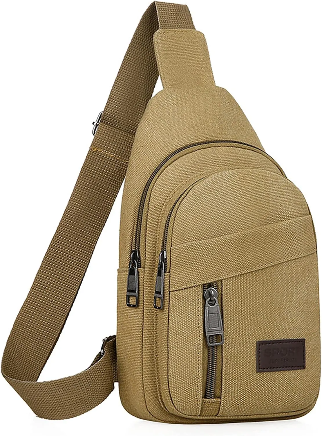 Trendy Sling Bag Bakpack 2025 Men's New Casual Solid Color Simple One Shoulder Zipper Messenger Bag