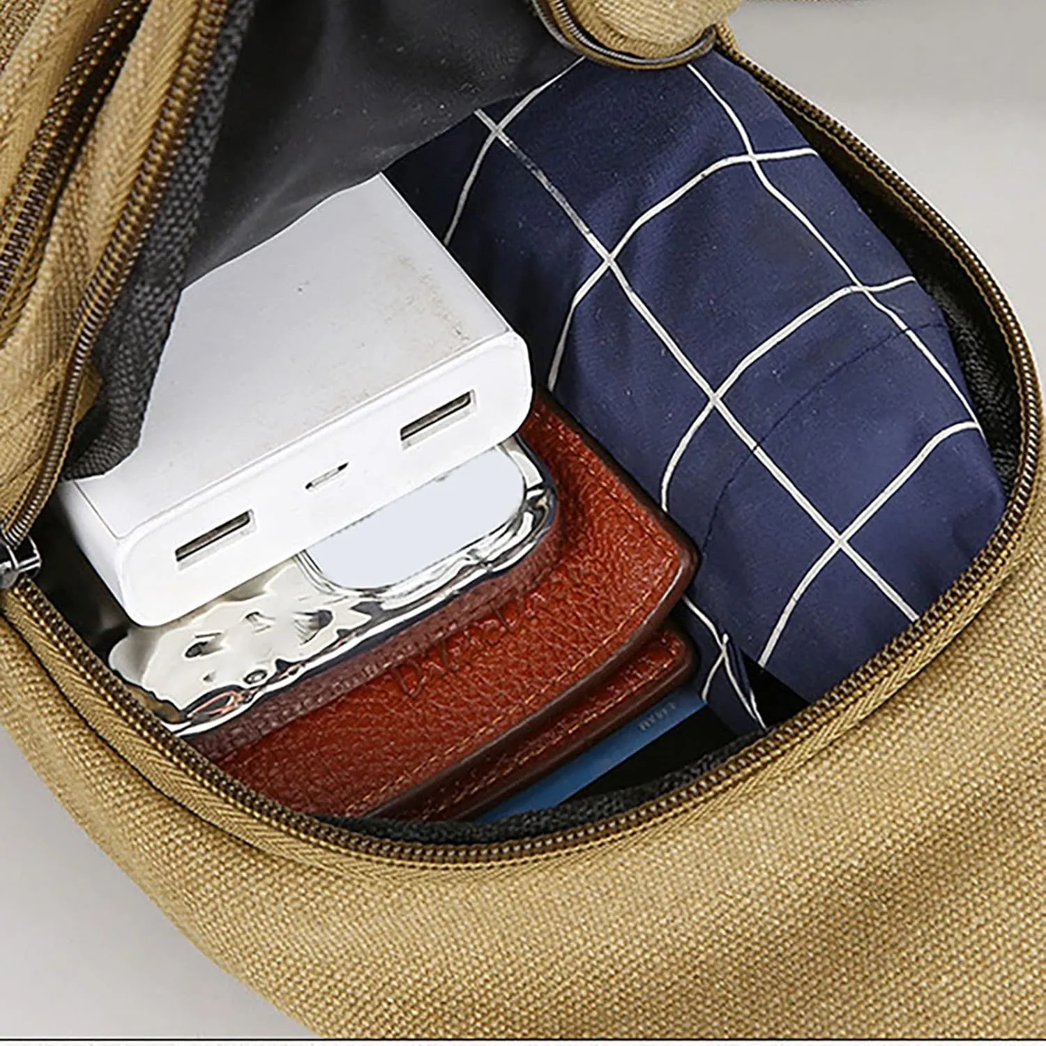 Trendy Sling Bag Bakpack 2025 Men's New Casual Solid Color Simple One Shoulder Zipper Messenger Bag