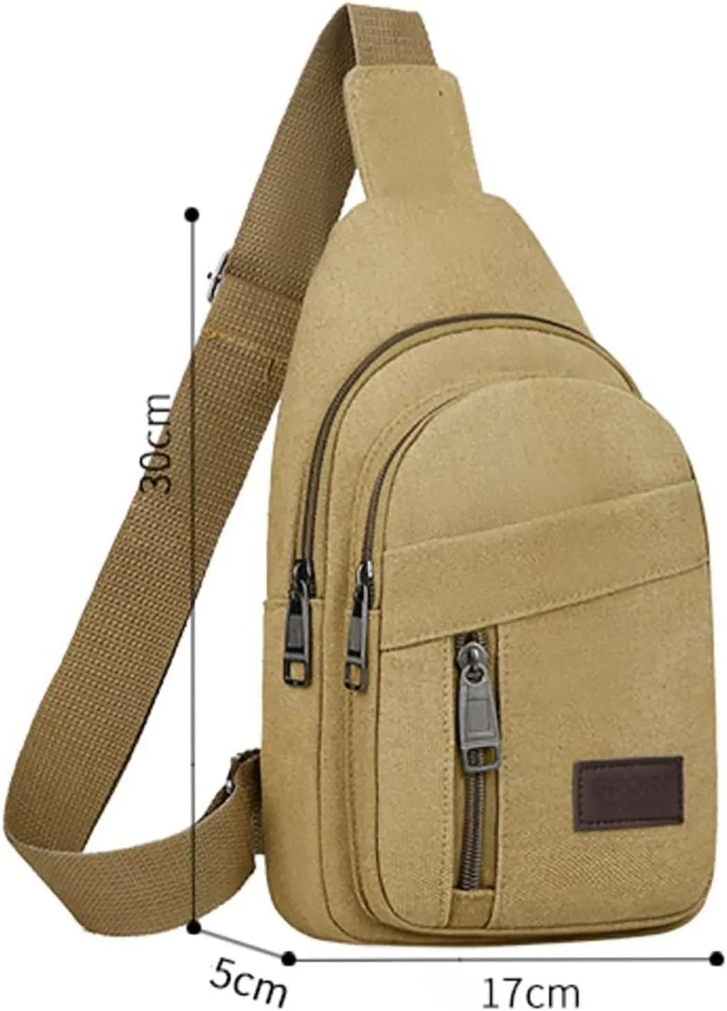 Trendy Sling Bag Bakpack 2025 Men's New Casual Solid Color Simple One Shoulder Zipper Messenger Bag