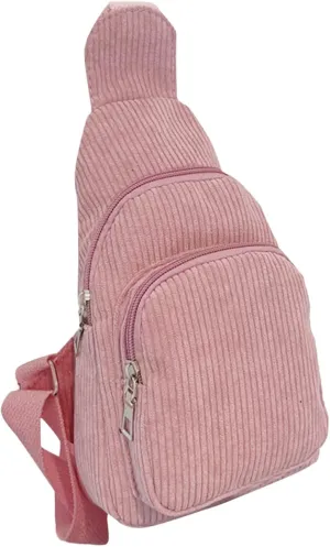 Trendy Sling Bag Bakpack Mini Corduroy Sling Bag Women Shoulder Bag Chest Bag Purse Bag Package
