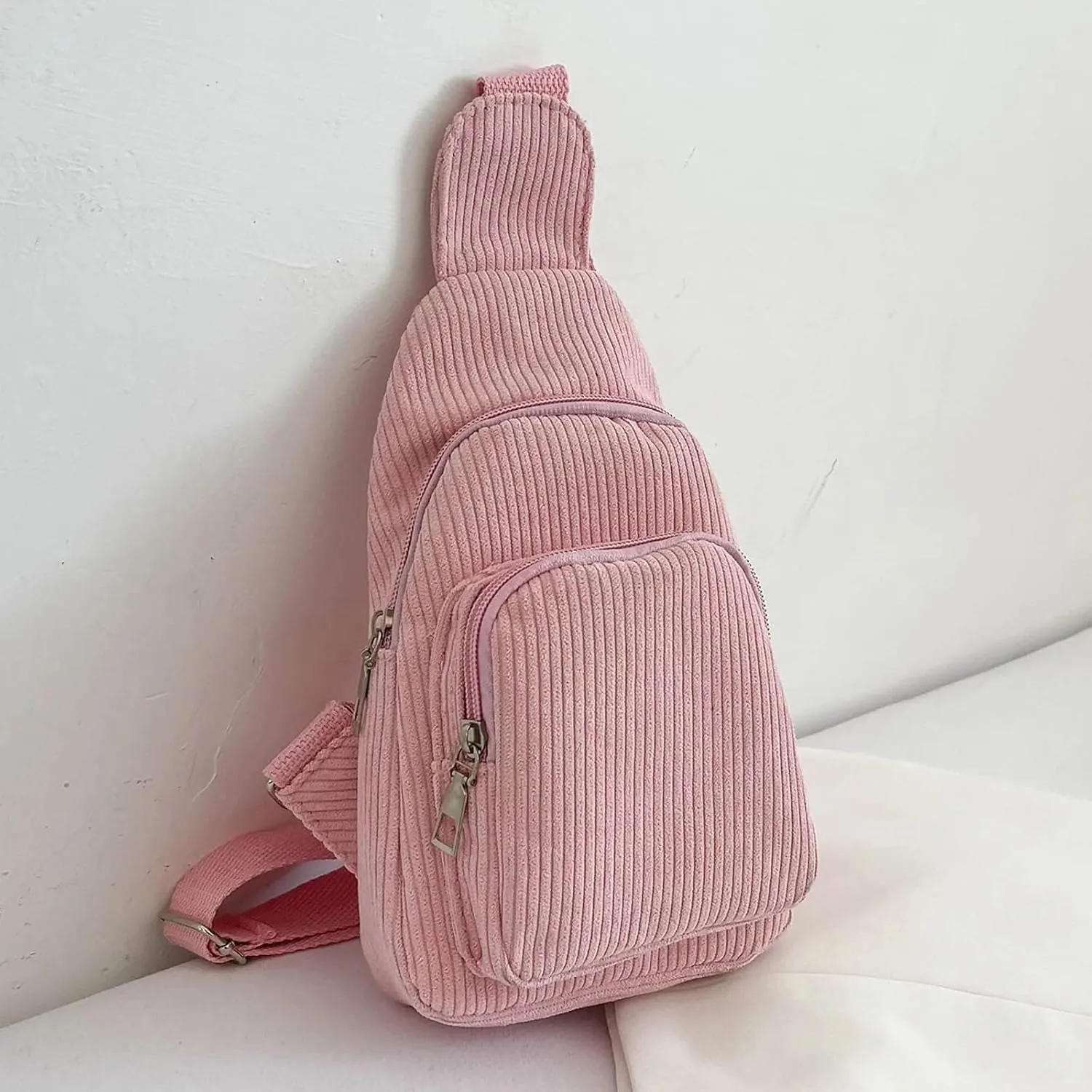 Trendy Sling Bag Bakpack Mini Corduroy Sling Bag Women Shoulder Bag Chest Bag Purse Bag Package