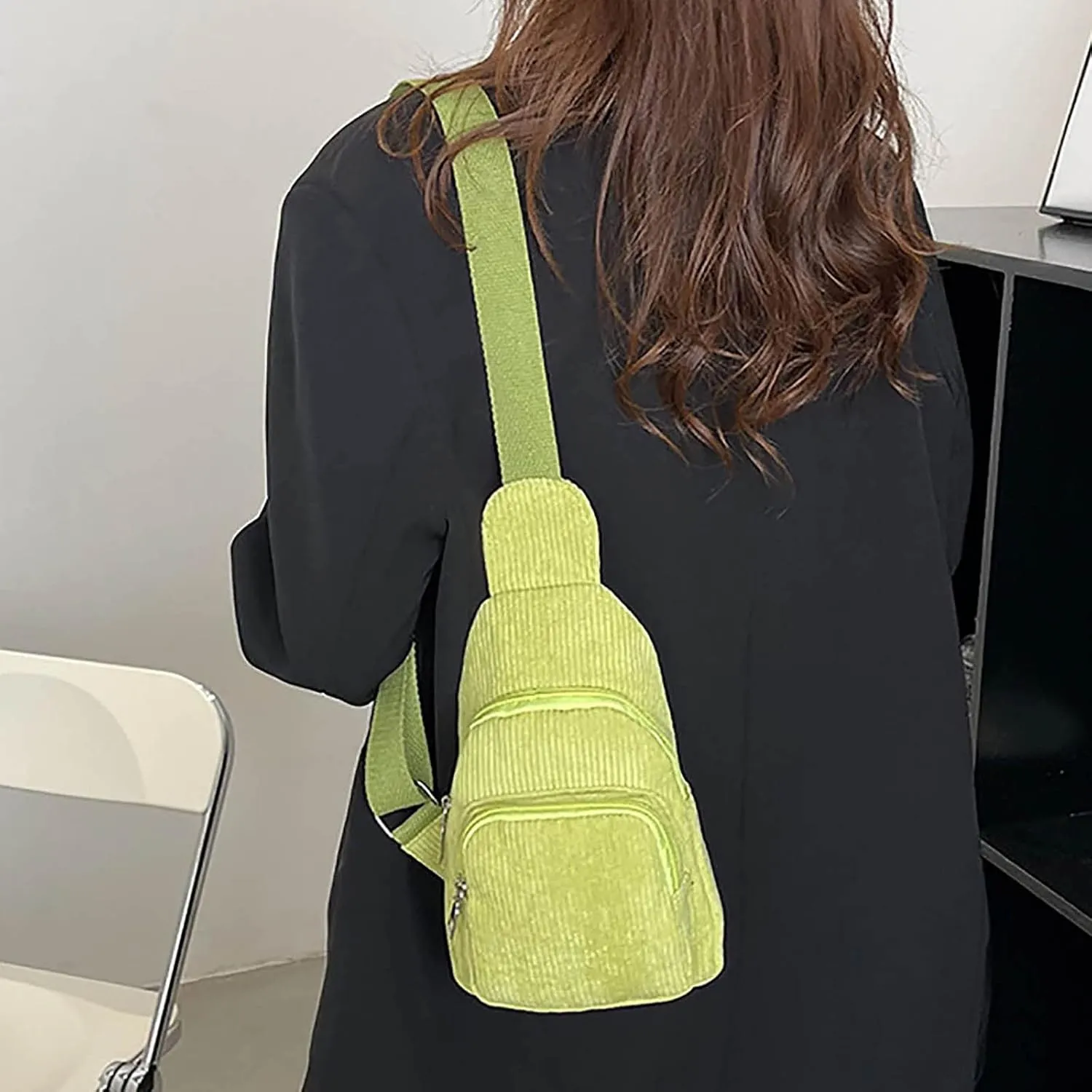 Trendy Sling Bag Bakpack Mini Corduroy Sling Bag Women Shoulder Bag Chest Bag Purse Bag Package