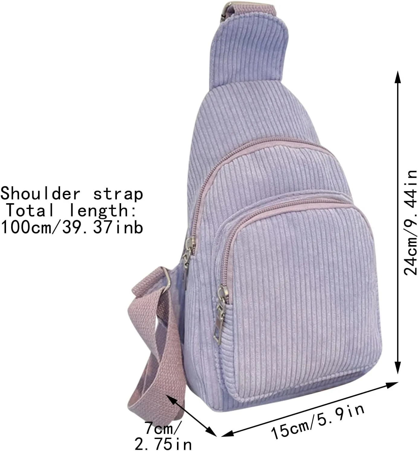 Trendy Sling Bag Bakpack Mini Corduroy Sling Bag Women Shoulder Bag Chest Bag Purse Bag Package