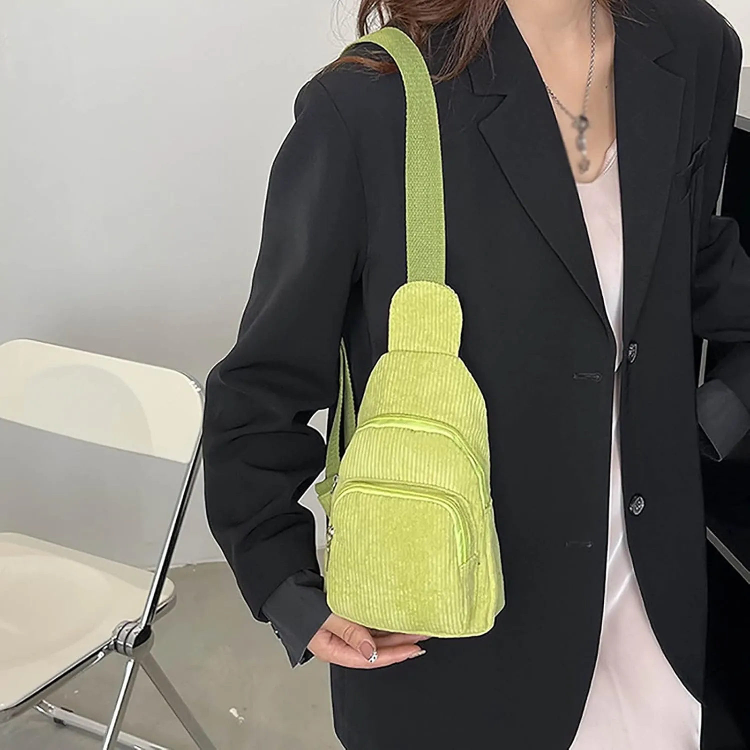 Trendy Sling Bag Bakpack Mini Corduroy Sling Bag Women Shoulder Bag Chest Bag Purse Bag Package