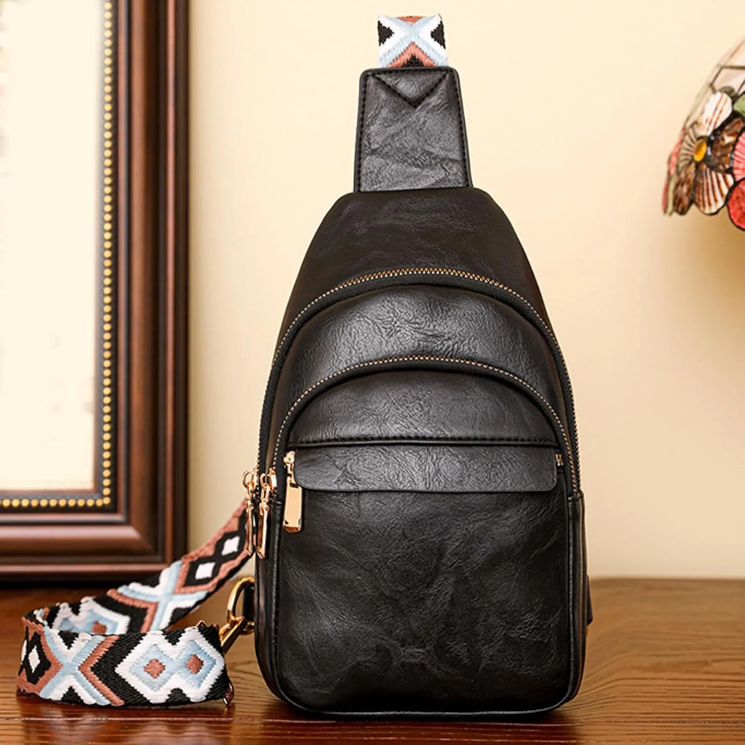 Trendy Sling Bag Bakpack Women Shoulder Bag Fashionable New Pattern Simple Solid Color Practical Layered Large