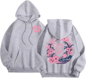 Unisex Oversized Hoodies Long Sleeve Palm Puff Preppy Sweatshirt Drawstring Cute Print Casual Graphic Hoodie