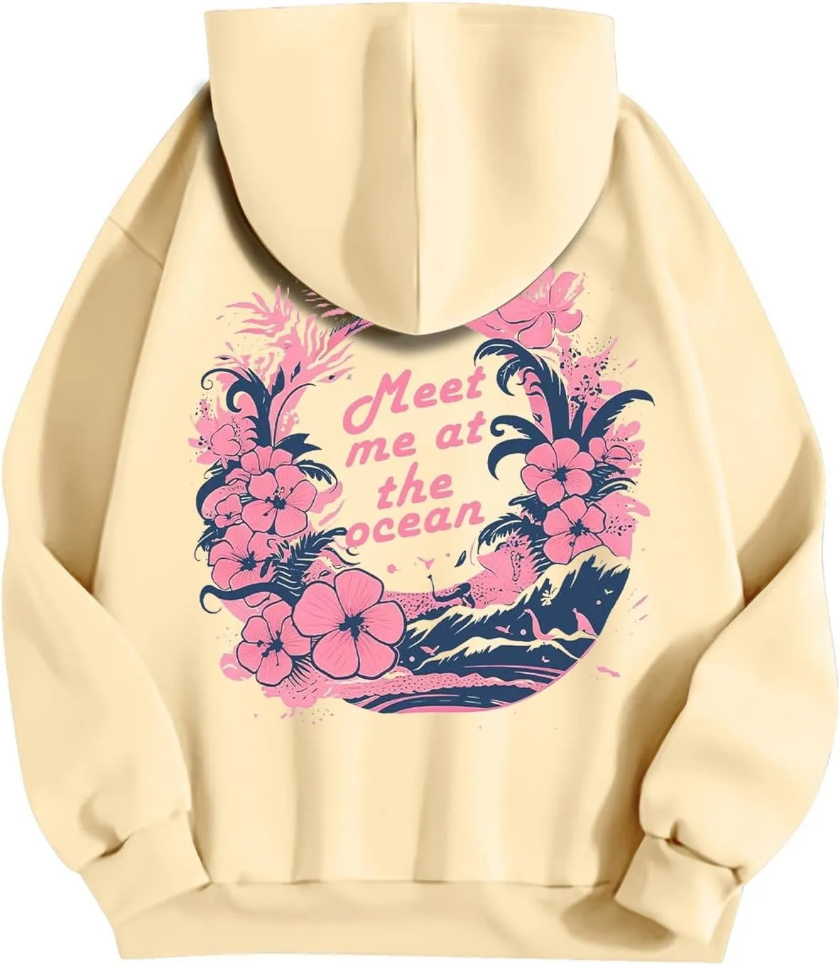 Unisex Oversized Hoodies Long Sleeve Palm Puff Preppy Sweatshirt Drawstring Cute Print Casual Graphic Hoodie