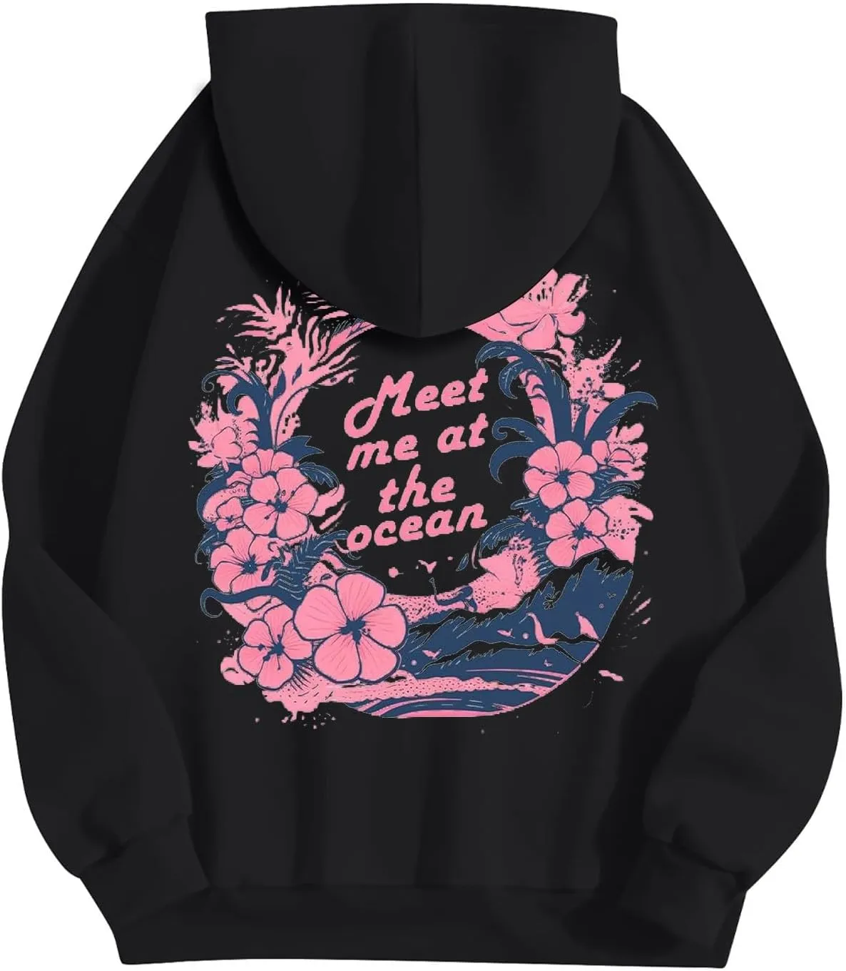 Unisex Oversized Hoodies Long Sleeve Palm Puff Preppy Sweatshirt Drawstring Cute Print Casual Graphic Hoodie