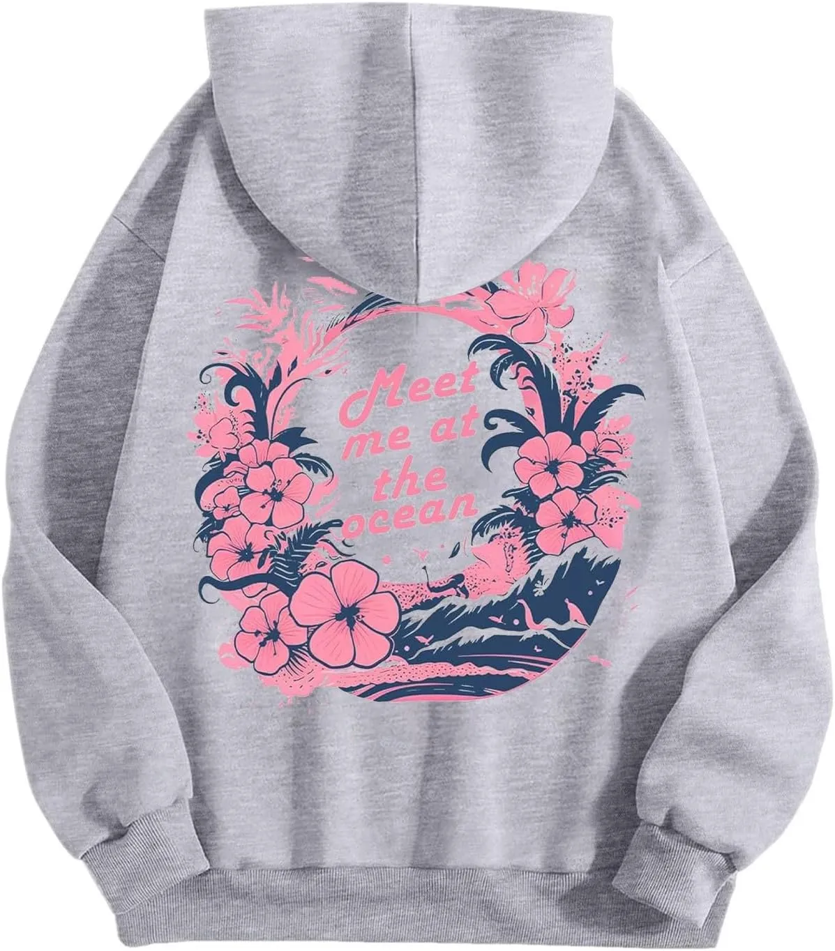 Unisex Oversized Hoodies Long Sleeve Palm Puff Preppy Sweatshirt Drawstring Cute Print Casual Graphic Hoodie