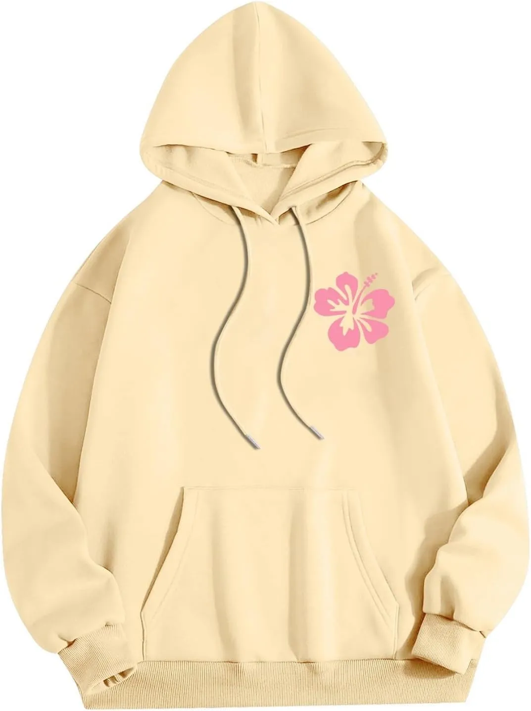 Unisex Oversized Hoodies Long Sleeve Palm Puff Preppy Sweatshirt Drawstring Cute Print Casual Graphic Hoodie